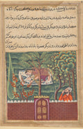 Khulasa, a vizier, sees the daughter of Khassa, another vizier, and covets her, from a Tuti-nama Tales of a Parrot Fifty-first Night by  - Classic Art canvas print