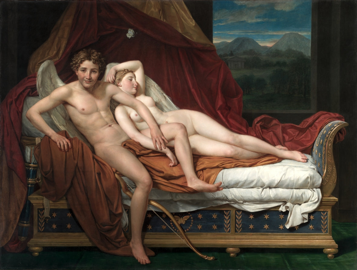 Cupid and Psyche by Jacques-Louis David (French, 1748–1825) - Classic Art canvas print