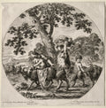A Satyr Family Traveling by Stefano Della Bella (Italian, 1610–1664) - Classic Art canvas print
