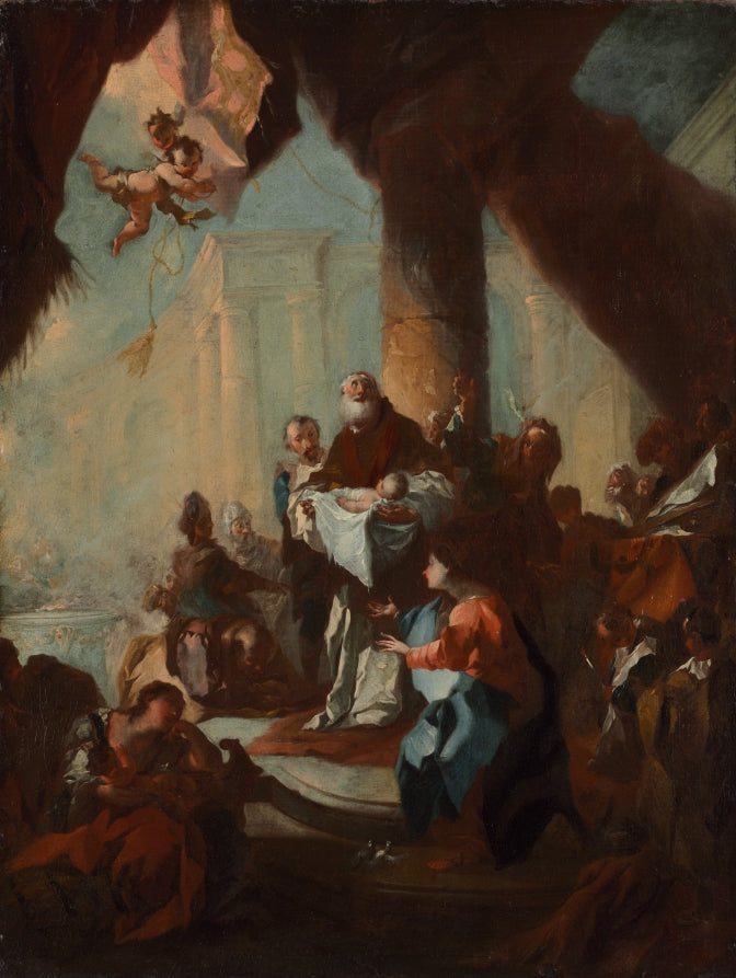 Study for The Presentation of Christ in the Temple for Saint Ulrich, Vienna by Franz Anton Maulbertsch (Austrian, 1724–1796) - Classic Art canvas print