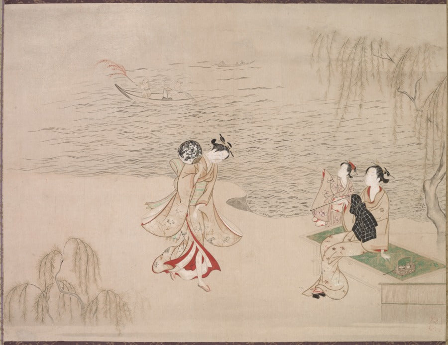 Beauties at the Seashore by Ippitsusai Bunchō (Japanese, active c. 1765–92) - Classic Art canvas print