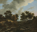 Wooded and Hilly Landscape by Jacob van Ruisdael (Dutch, 1628/29–1682) - Classic Art canvas print