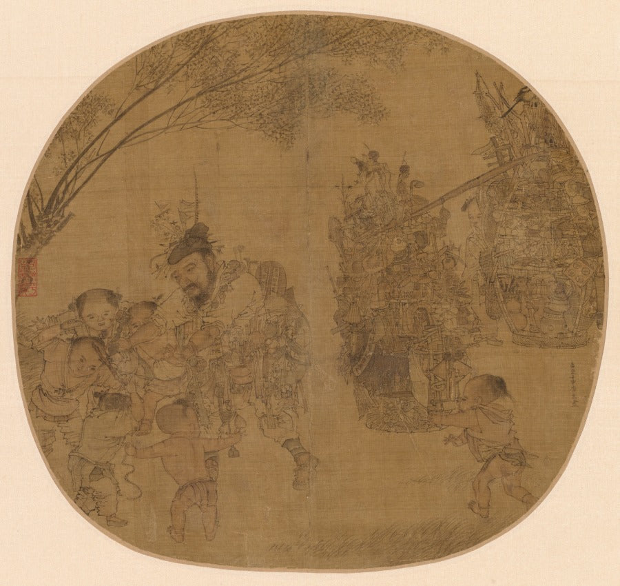 The Knickknack Peddler by Li Song (Chinese, active c. 1190–c. 1230) - Classic Art canvas print