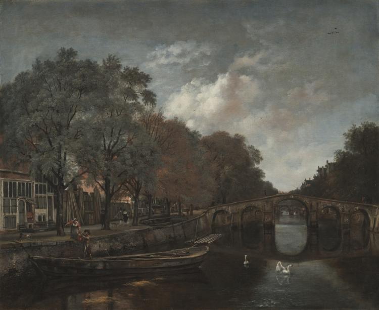 Herengracht, Amsterdam by Jan Wijnants (Dutch, 1635–1684) - Classic Art canvas print