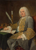 Portrait of Jean-Gabriel du Theil at the Signing of the Treaty of Vienna by Jacques André Joseph Aved (French, 1702–1766) - Classic Art canvas print