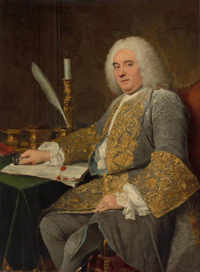 Portrait of Jean-Gabriel du Theil at the Signing of the Treaty of Vienna by Jacques André Joseph Aved (French, 1702–1766) - Classic Art canvas print
