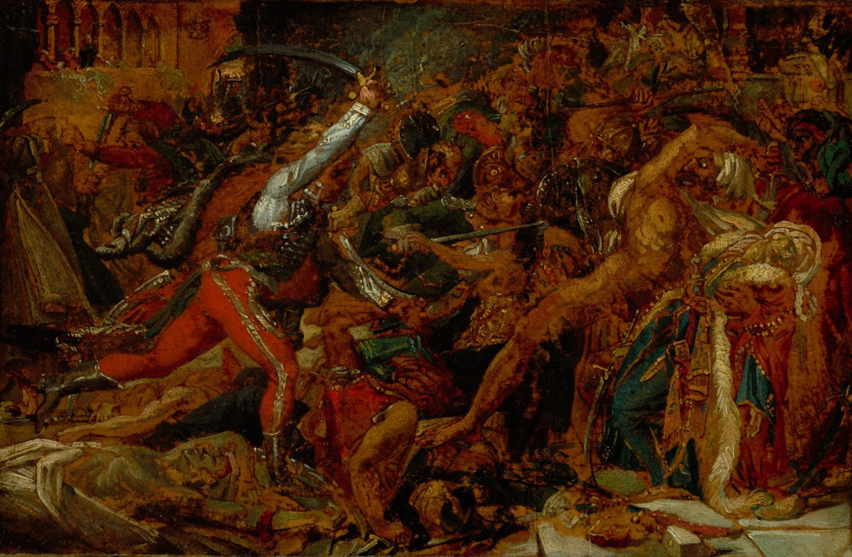 Sketch for The Revolt at Cairo by Anne-Louis Girodet de Roucy-Trioson (French, 1767–1824) - Classic Art canvas print