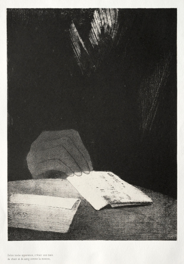 To All Appearances, It Was a Hand of Flesh and Blood Just Like My Own by Odilon Redon (French, 1840–1916) - Symbolist canvas print