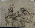 Woman and Man Playing Cards verso by Benjamin West (American, born The Thirteen Colonies, 1738–1820) - Classic Art canvas print