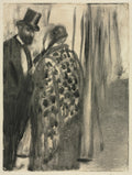Conversation Ludovic Halvy and Madame Cardinal The Conversation for La Famille Cardinal by Ludovic Halvy by Edgar Degas (French, 1834–1917) - Impressionist canvas print