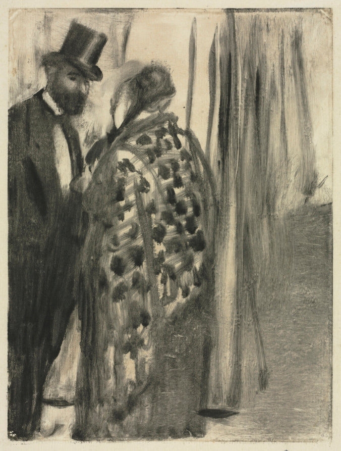 Conversation Ludovic Halvy and Madame Cardinal The Conversation for La Famille Cardinal by Ludovic Halvy by Edgar Degas (French, 1834–1917) - Impressionist canvas print