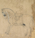 A saddled horse by  - Classic Art canvas print