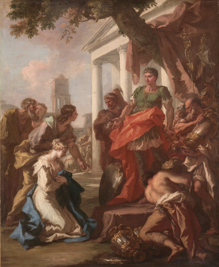 The Continence of Scipio by Giovanni Antonio Pellegrini (Italian, 1675–1741) - Classic Art canvas print