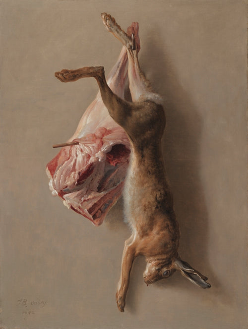 A Hare and a Leg of Lamb by Jean-Baptiste Oudry (French, 1686–1755) - Classic Art canvas print