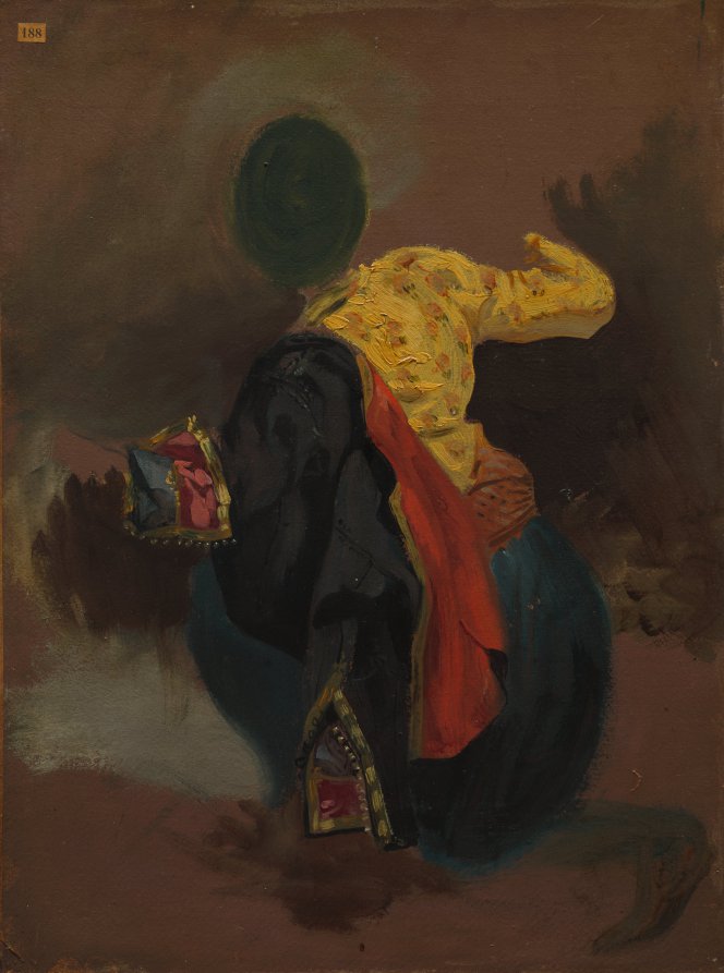 Figure in Turkish Costume by Eugène Delacroix (French, 1798–1863) - Romantic canvas print