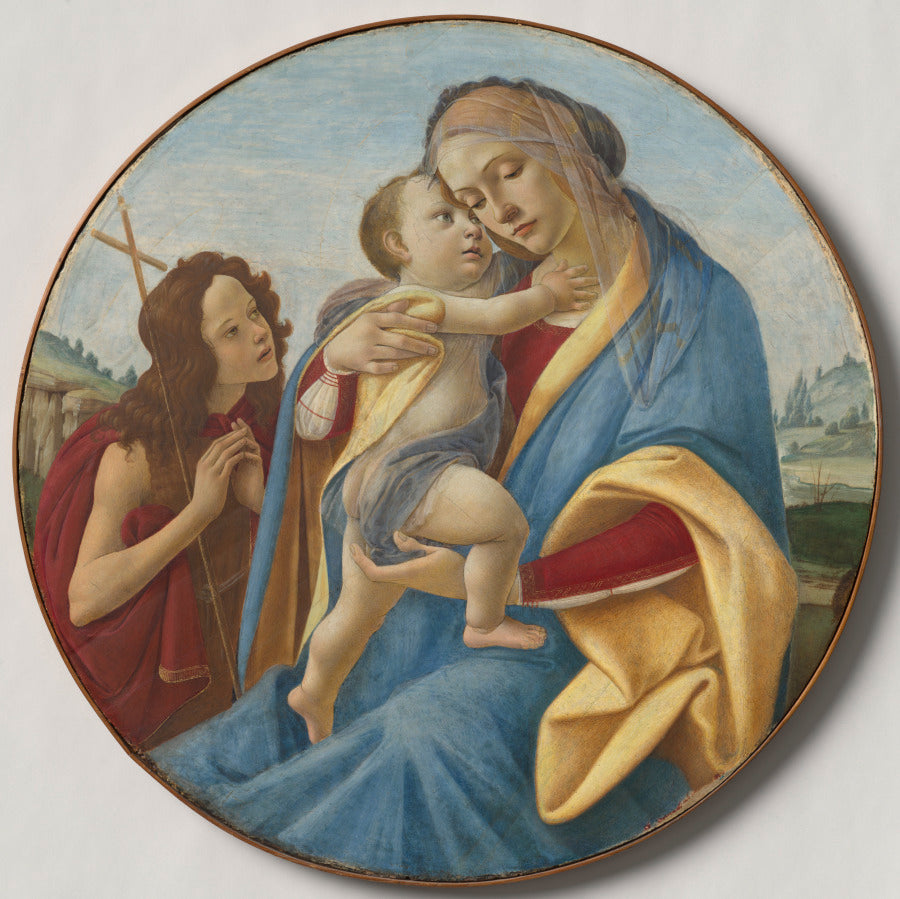 Virgin and Child with the Young Saint John the Baptist by Sandro Botticelli (Italian, 1444/45–1510) - Renaissance canvas print