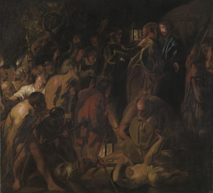 The Betrayal of Christ by Jacob Jordaens (Flemish, 1593–1678) - Classic Art canvas print