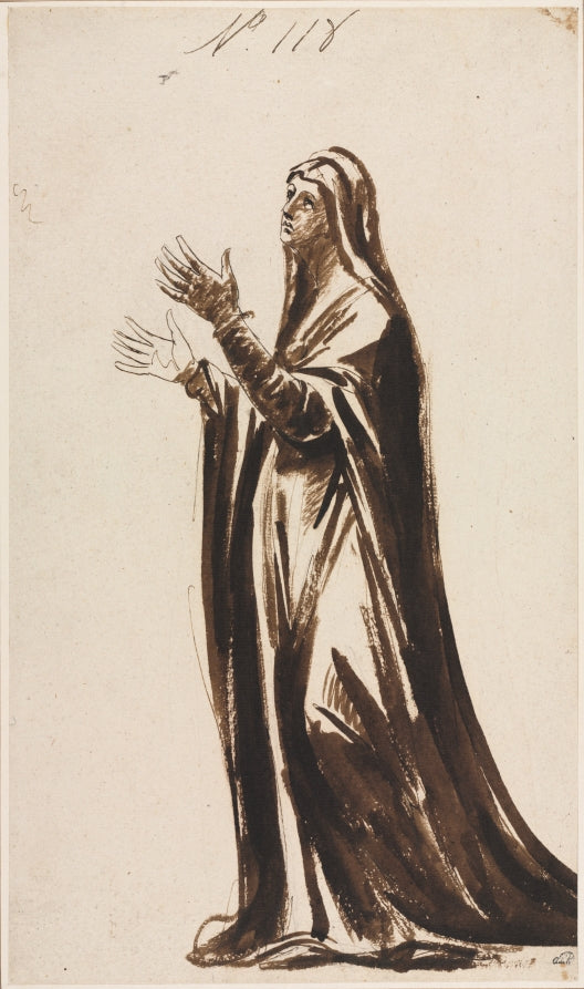 Mater Dolorosa Mourning Mother by George Romney (British, 1734–1802) - Classic Art canvas print