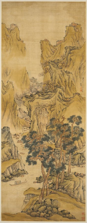 The Peach Blossom Spring by Liu Du (Chinese, active c. 1628-after 1653) - Classic Art canvas print