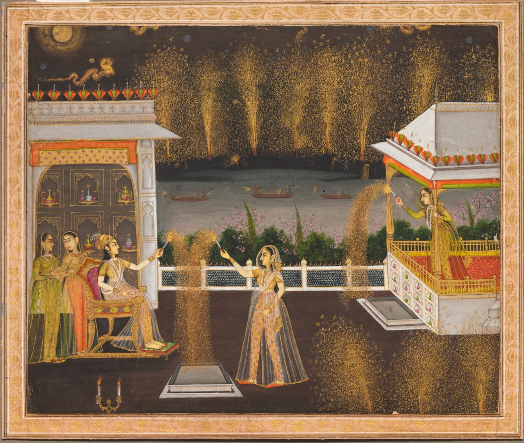 Royal Women Celebrating Diwali by  - Classic Art canvas print