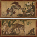 Lions and Tigers in Peony and Bamboo by Yamaguchi Sekkei (Japanese, 1644–1732) - Classic Art canvas print