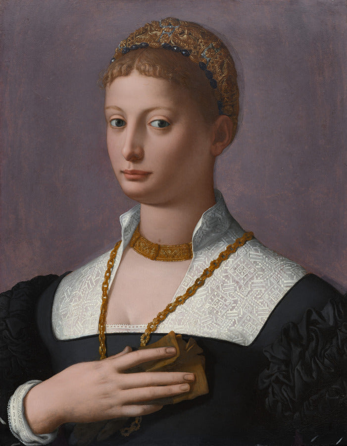 Portrait of a Woman by Agnolo Bronzino (Italian, 1503–1572) - Classic Art canvas print