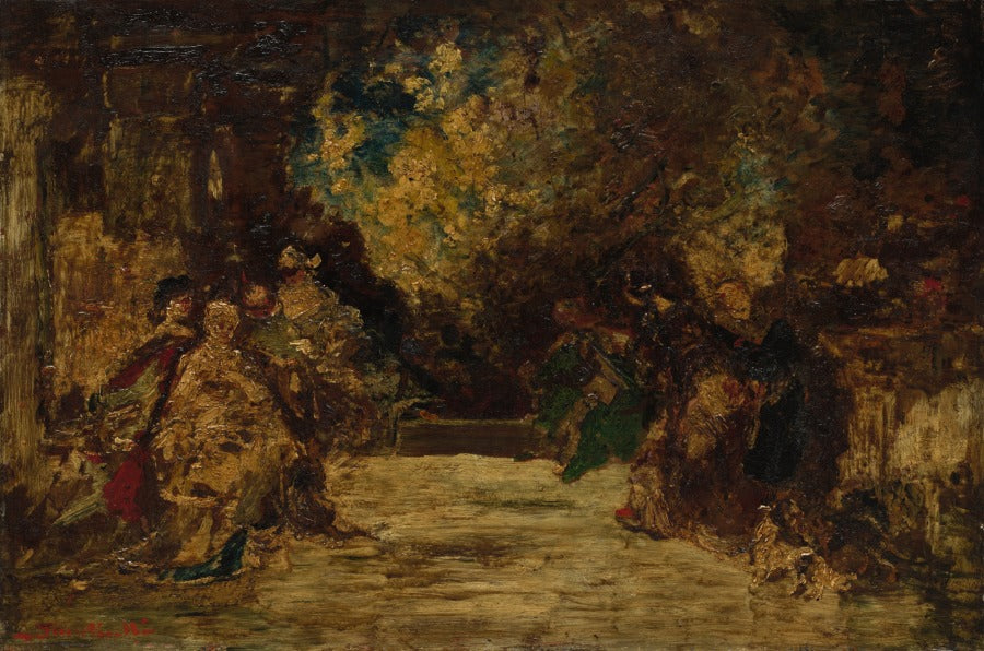 Figures on a Terrace by Adolphe Monticelli (French, 1824–1886) - Classic Art canvas print