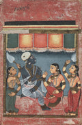 Krishna with Radha and Two Attendants recto by  - Classic Art canvas print