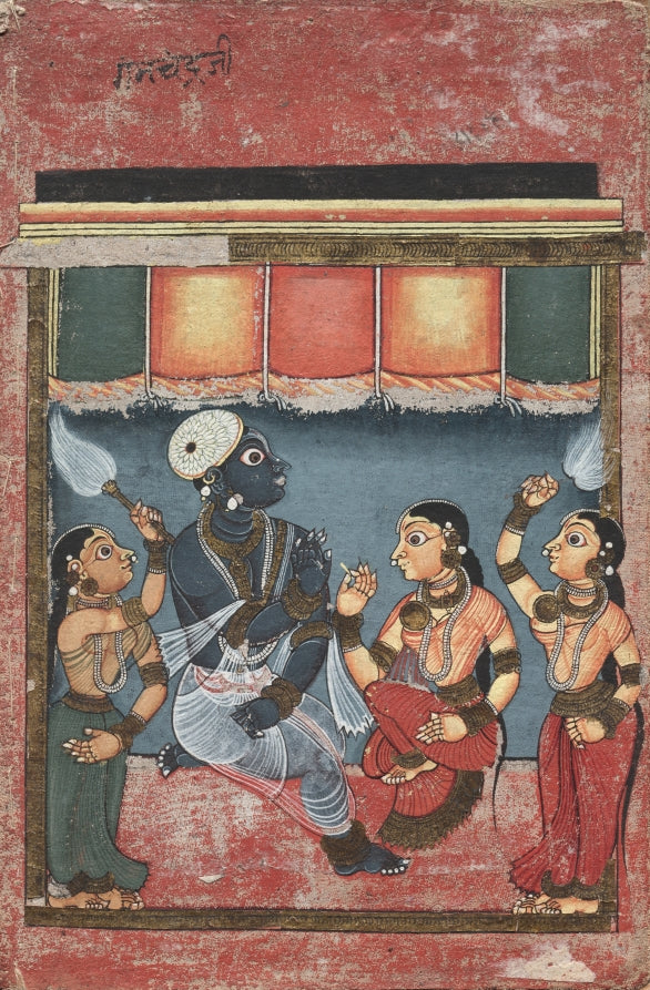 Krishna with Radha and Two Attendants recto by  - Classic Art canvas print