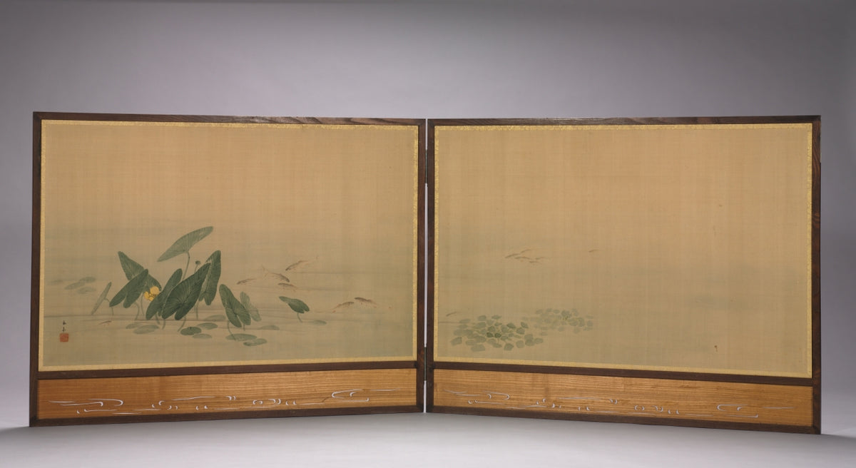 Fish in a Lotus Pond by Ōhara Donshū (Japanese, d. 1857) - Classic Art canvas print