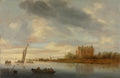 Castle on a River by Salomon van Ruysdael (Dutch, 1602–1670) - Classic Art canvas print