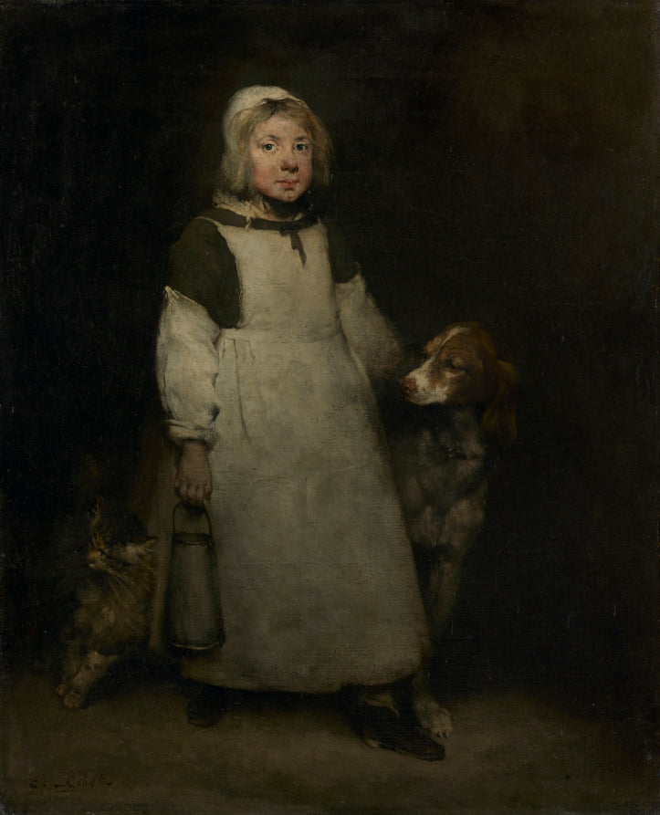 The Little Milkmaid by Théodule Ribot (French, 1823–1891) - Classic Art canvas print