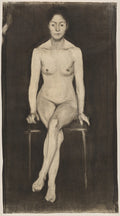Seated Female Nude Self-Portrait by Paula Modersohn-Becker (German, 1876–1907) - Classic Art canvas print