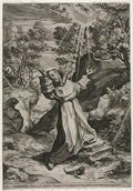St. Francis Receiving the Stigmata by Agostino Carracci (Italian, 1557–1602) - Classic Art canvas print