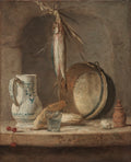 Still Life with Herrings by Jean-Siméon Chardin (French, 1699–1779) - Classic Art canvas print