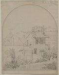 View from My Window in Rome recto by Carl Ludwig Tischbein (German, 1797–1855) - Classic Art canvas print