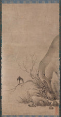 Kingfisher Perched above a Stream by Kenkō Shōkei (Japanese, active 1478–1506) - Classic Art canvas print