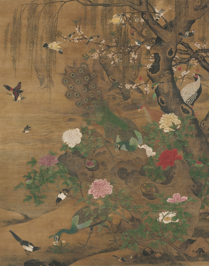 Birds Gather under the Spring Willow by Yin Hong (Chinese, c. 1430-c. 1500) - Classic Art canvas print
