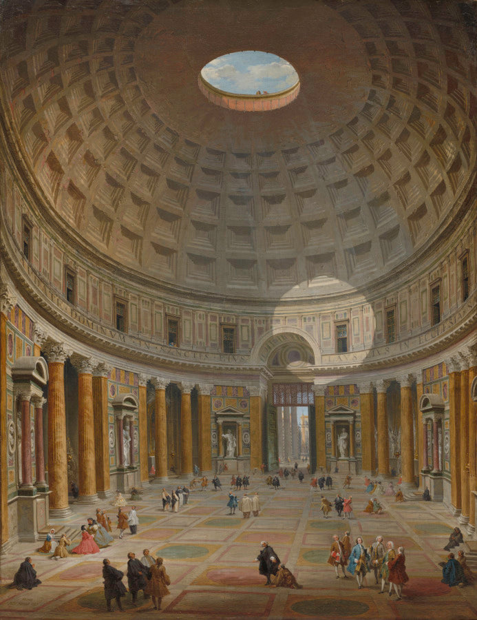 Interior of the Pantheon, Rome by Giovanni Paolo Panini (Italian, 1691–1765) - Classic Art canvas print