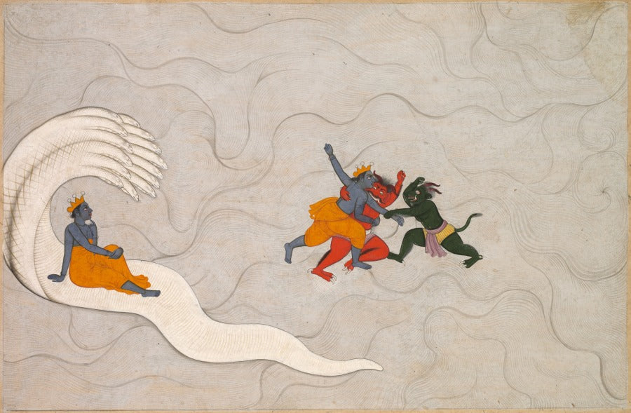 Vishnu Battles Madhu and Kaitabha, from a Markandeya Purana by  - Classic Art canvas print