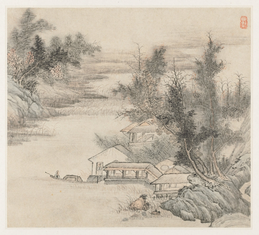 Album of Landscapes Leaf 2 by Wang Gai (Chinese, active c. 1677–1705) - Classic Art canvas print