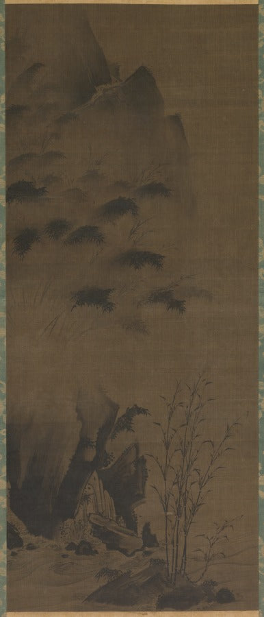 Bamboo in Rain by Genga (Japanese) - Classic Art canvas print