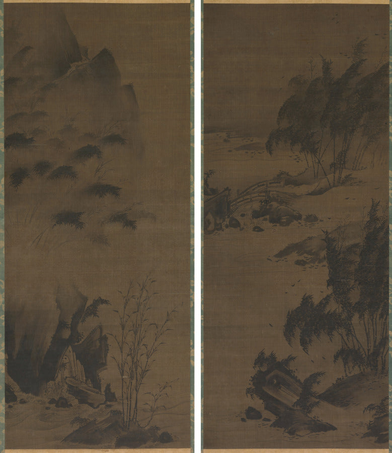 Bamboo in Rain Bamboo in Wind by Genga (Japanese) - Classic Art canvas print