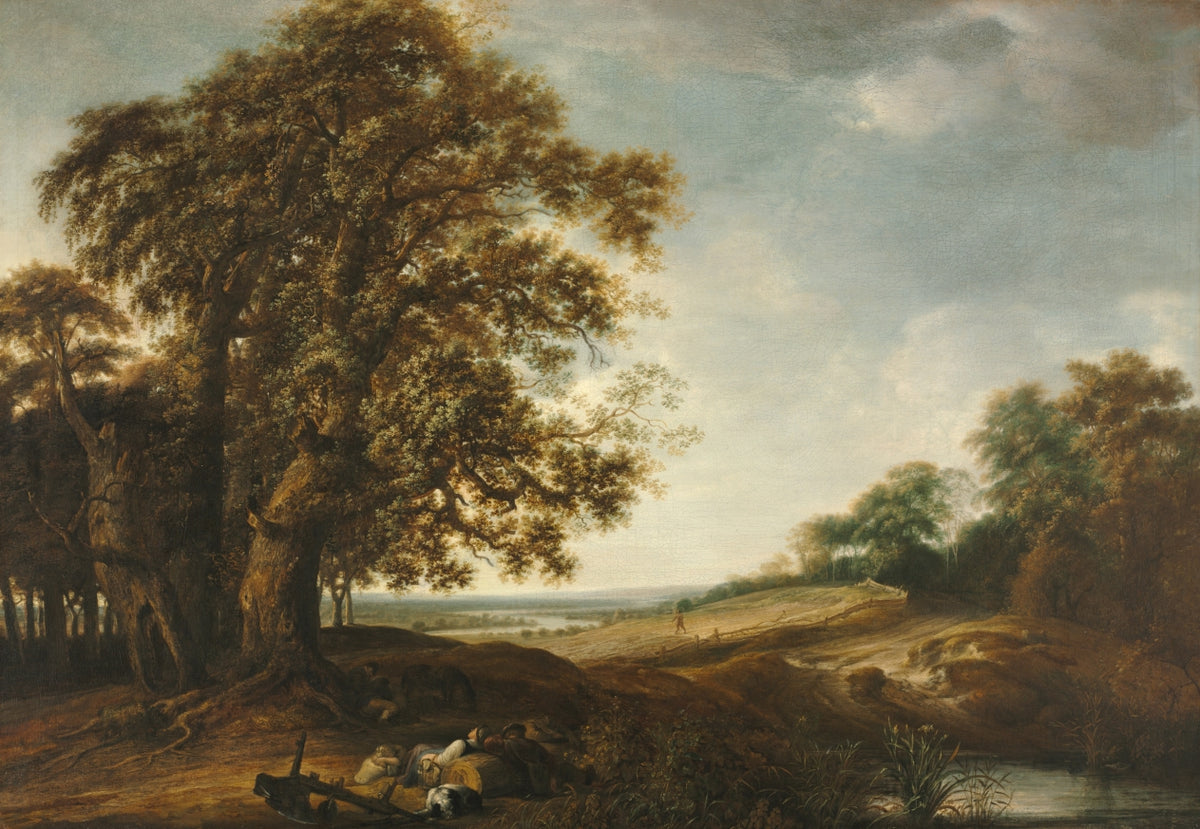 Sleeping Peasants near Fields Parable of the Weeds by Simon de Vlieger (Dutch, 1601–1653) - Classic Art canvas print