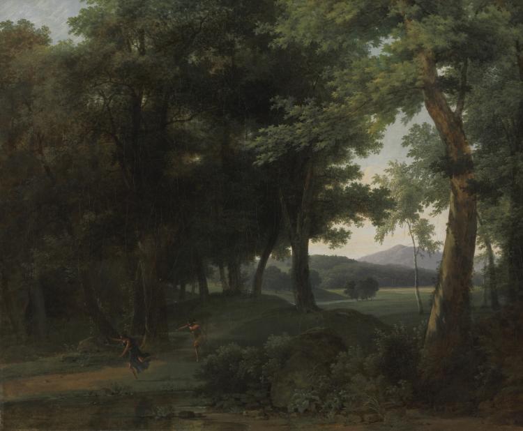 A Forest with Apollo and Daphne by Jean-Victor Bertin (French, 1767–1842) - Classic Art canvas print