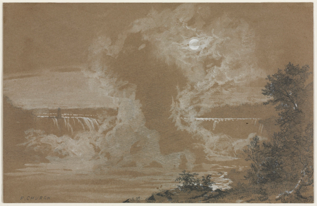 Niagara Falls by Moonlight by Frederic Edwin Church (American, 1826–1900) - Classic Art canvas print
