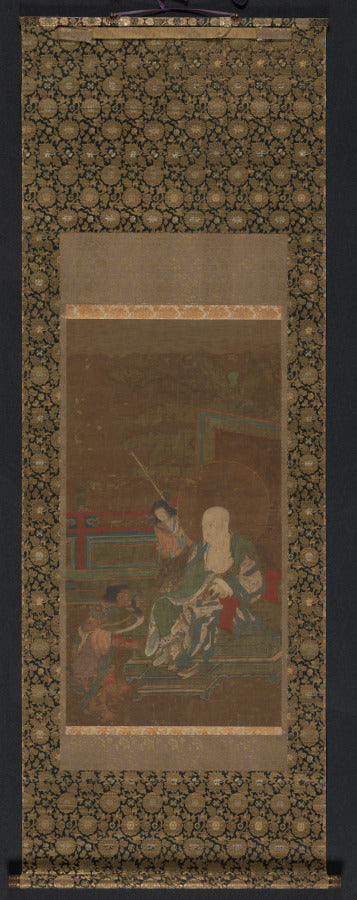 Seated Arhat with Two Attendants by  - Classic Art canvas print