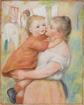 Laundress and Her Child Aline and Pierre by Pierre-Auguste Renoir (French, 1841–1919) - Impressionist canvas print