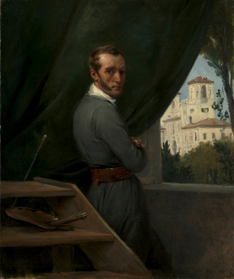 Self-Portrait in Rome by Horace Vernet (French, 1789–1863) - Classic Art canvas print