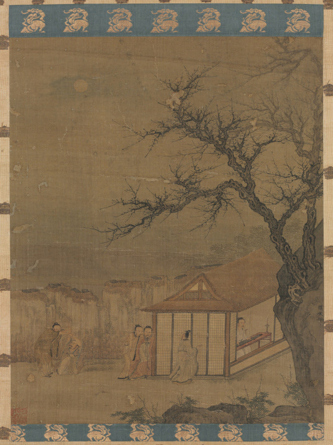 Listening to the Qin by Tang Yin (Chinese, 1470–1523) - Chinese Painting canvas print